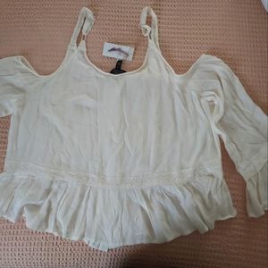 Cold Shoulder Button Top